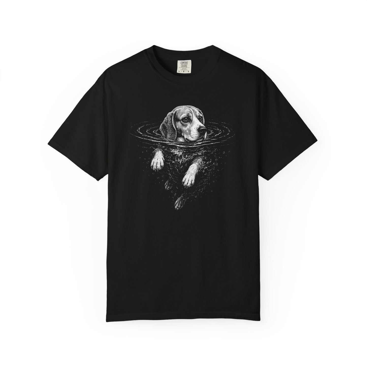 Beagle Dog Paddle T-Shirt in Black from When Dogs Fly