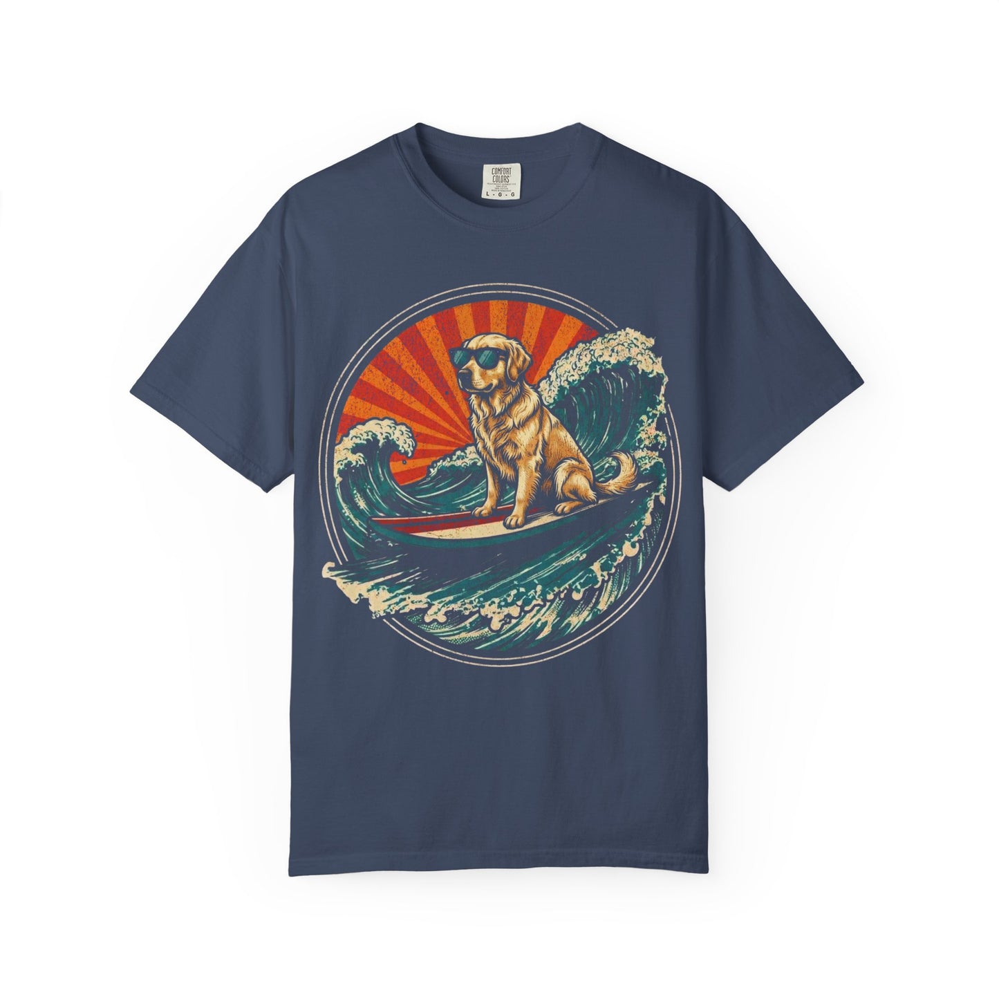 Surf's Up, Golden Retriever T-Shirt in Midnight from When Dogs Fly