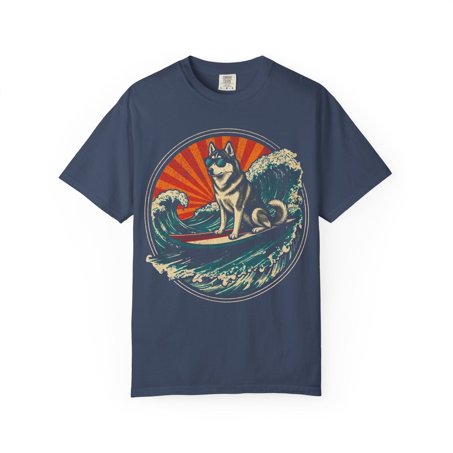 Surf's Up, Siberian Husky T-Shirt in Midnight from When Dogs Fly