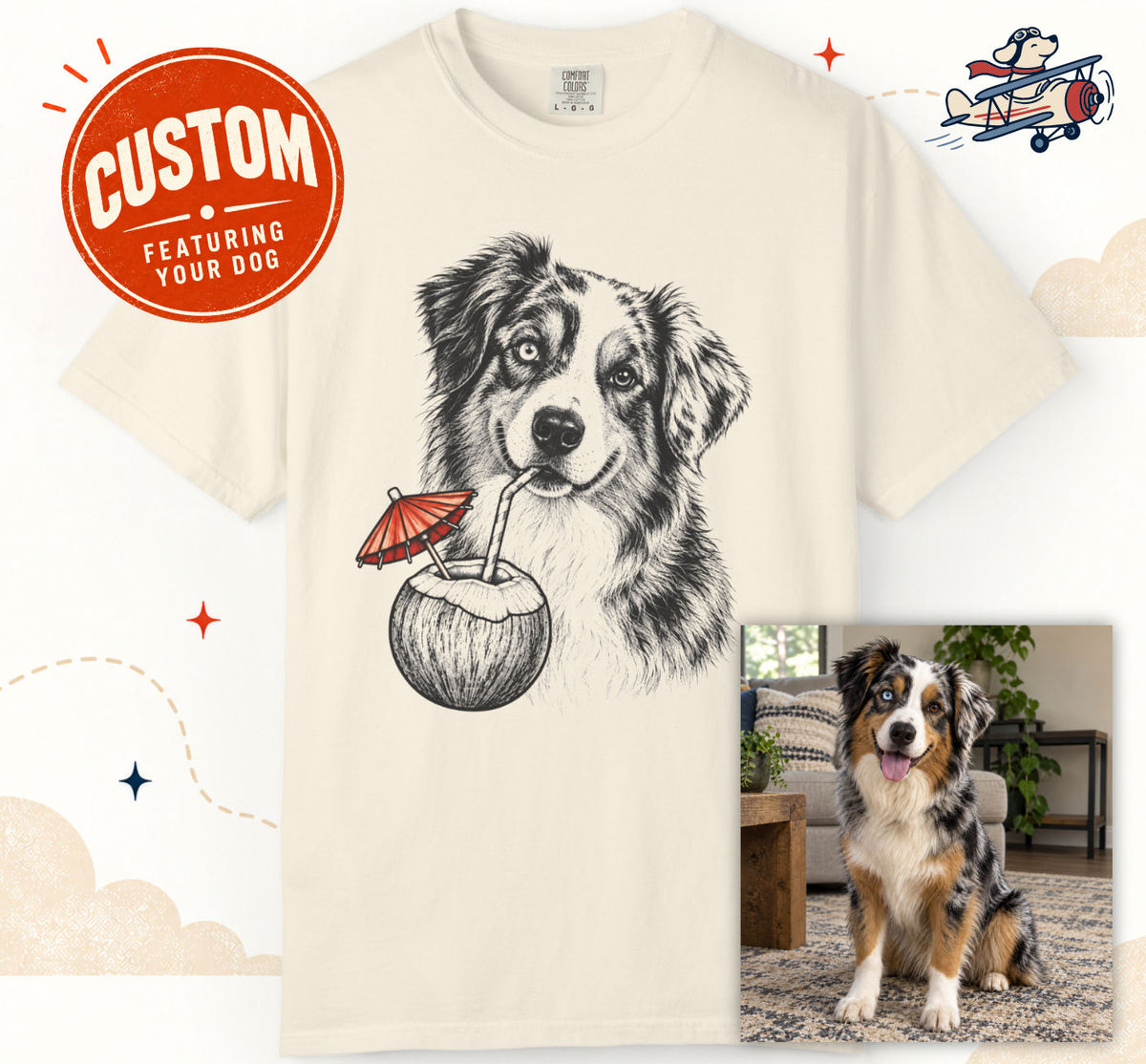Custom Island Time Dog T-Shirt