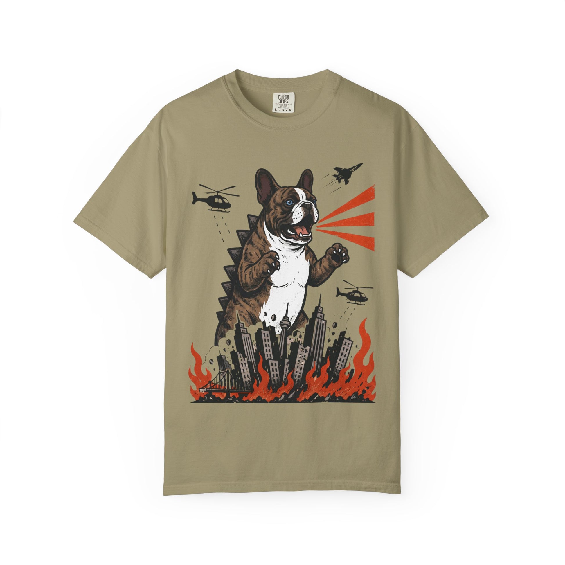 Unleashed French Bulldog T-Shirt in Khaki from When Dogs Fly