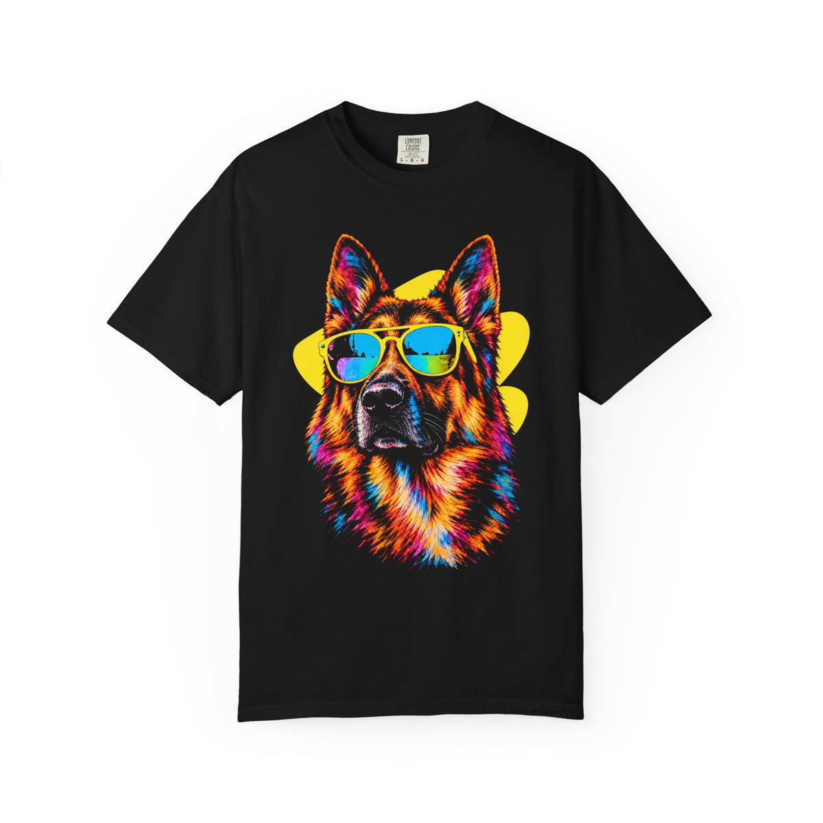 Pawsitively Stylish German Shepherd T-Shirt in Black from When Dogs Fly
