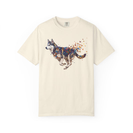 Wild & Free Siberian Husky T-Shirt in Ivory from When Dogs Fly