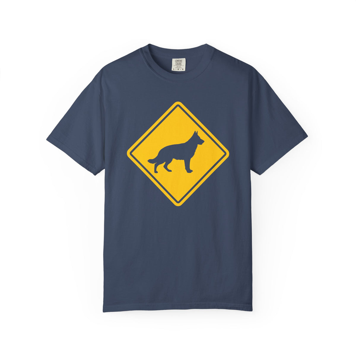 German Shepherd Dog Crossing T-Shirt in Midnight from When Dogs Fly