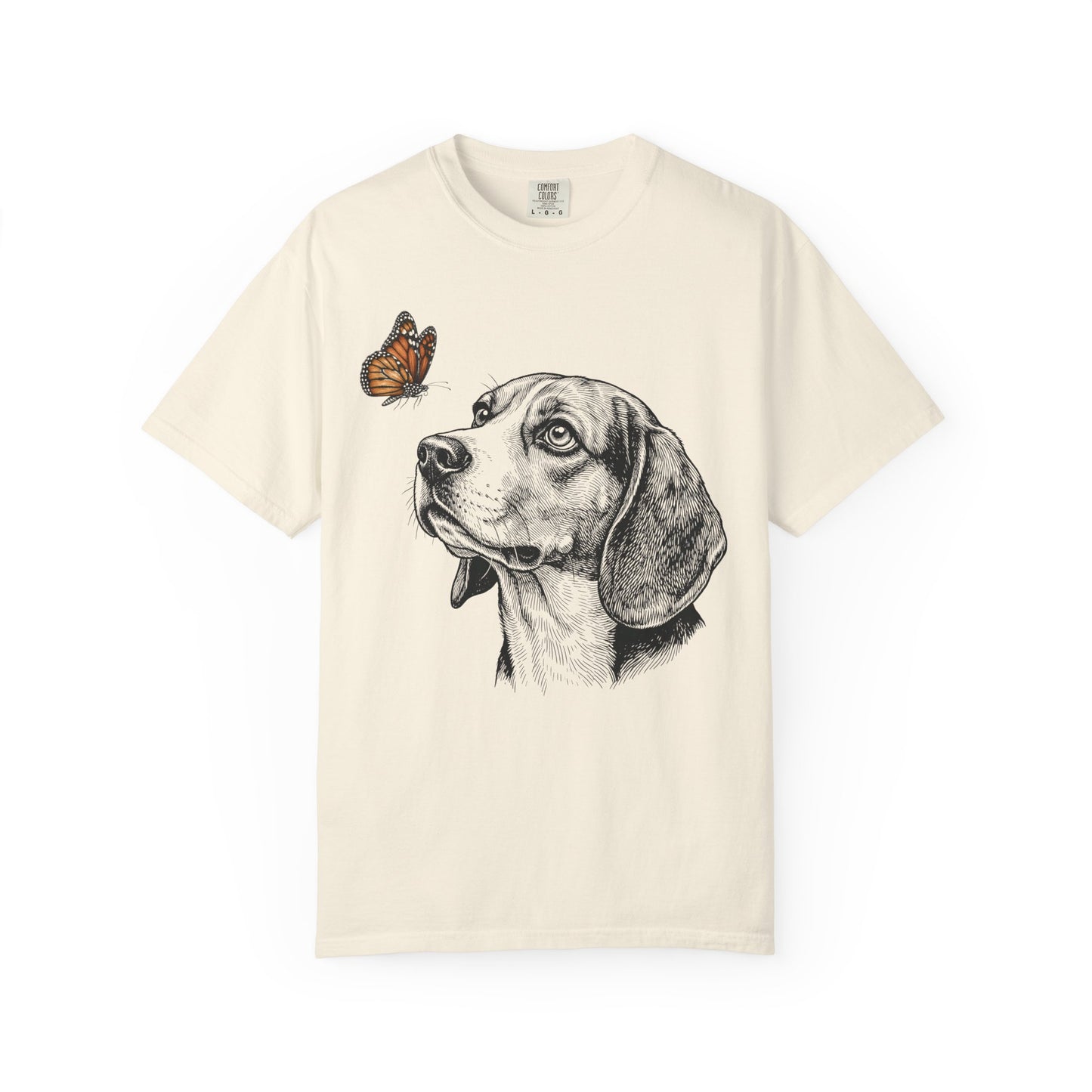 Hello Butterfly Beagle T-Shirt in Ivory from When Dogs Fly