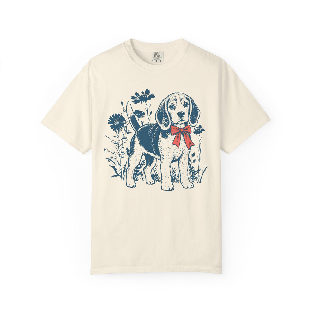 Dogs in Bloom Beagle T-Shirt in Ivory from When Dogs Fly