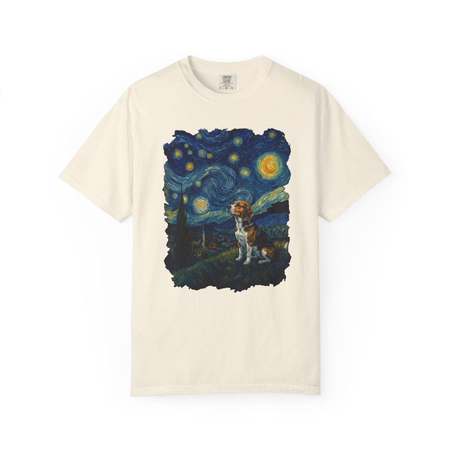 Starry Night Beagle T-Shirt in Ivory from When Dogs Fly