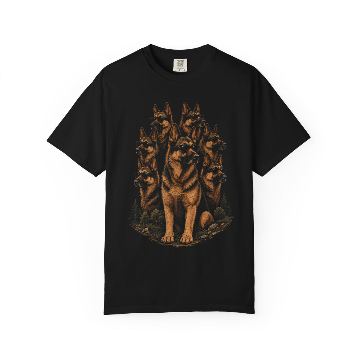 The German Shepherd Crew T-Shirt in Black from When Dogs Fly