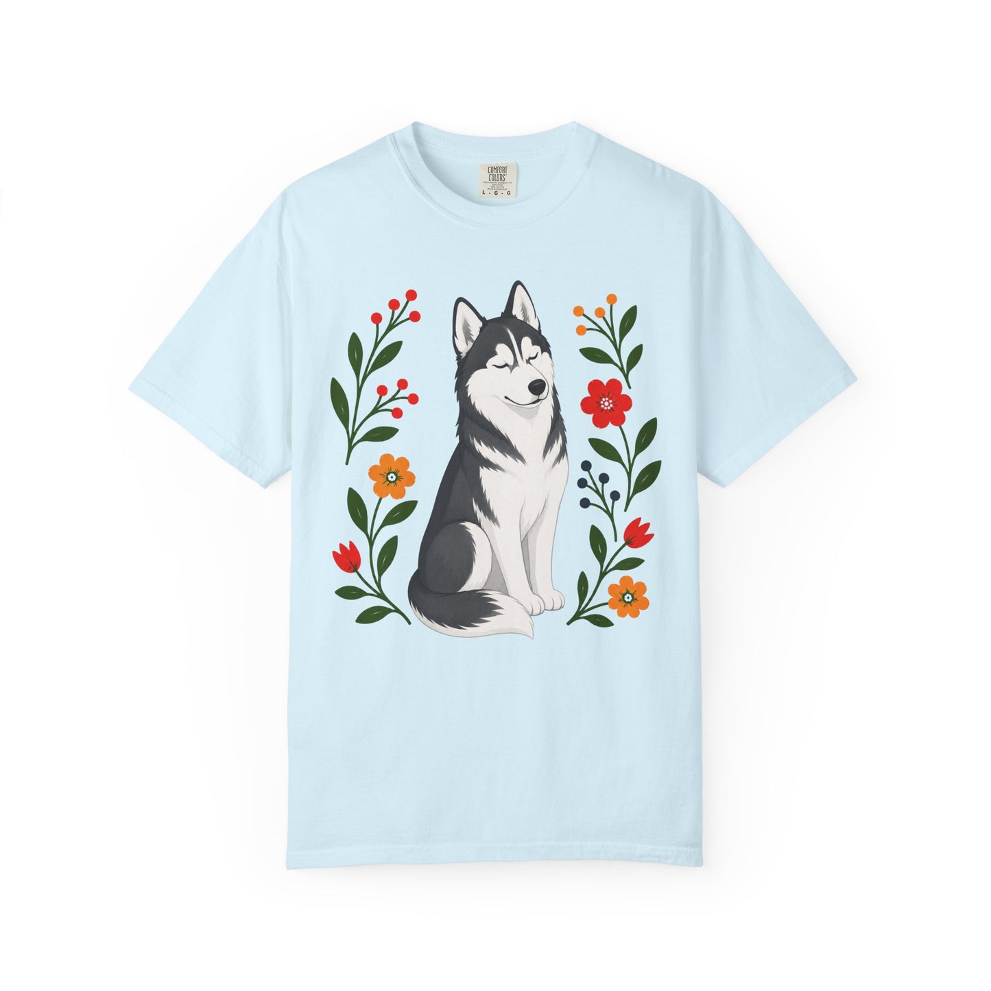Wildflower Daydreaming Siberian Husky T-Shirt