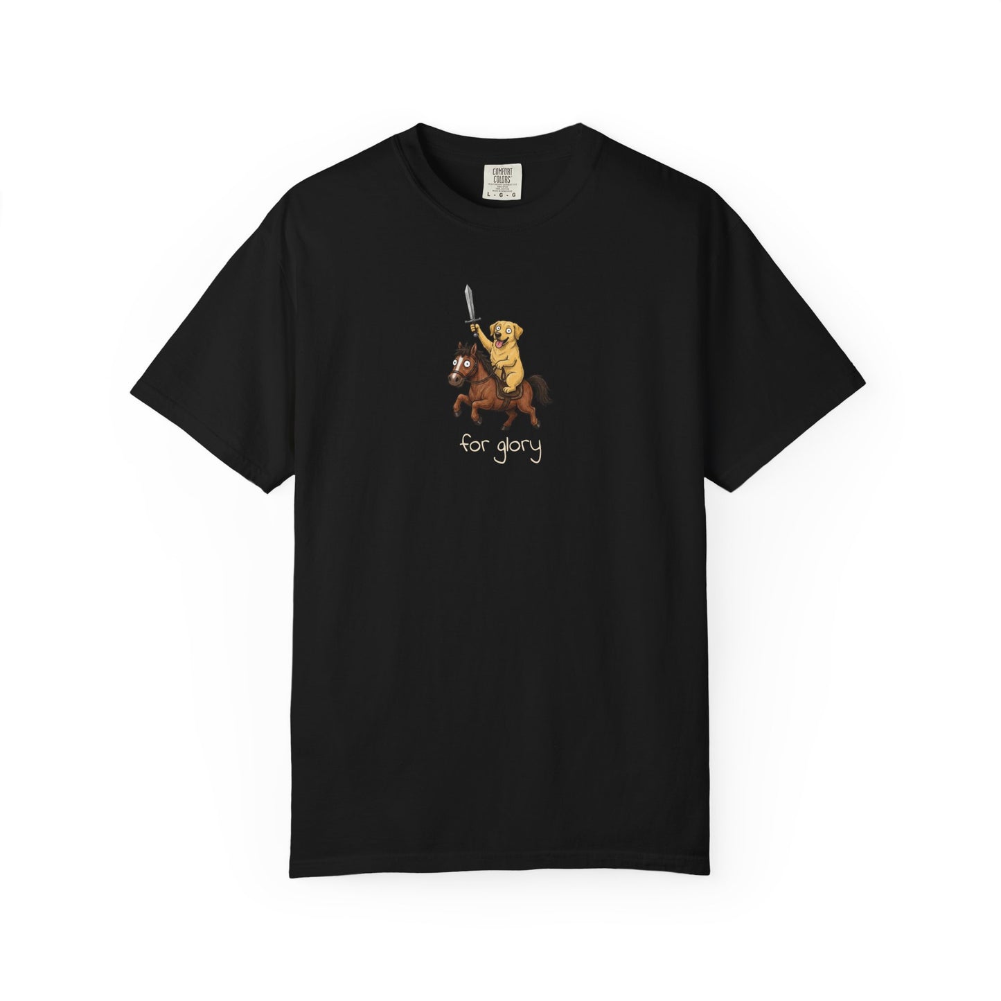 For Glory Labrador Retriever T-Shirt in Black from When Dogs Fly
