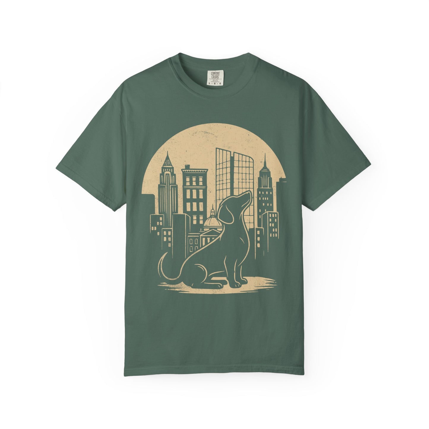 Big City Dachshund T-Shirt in Blue Spruce from When Dogs Fly