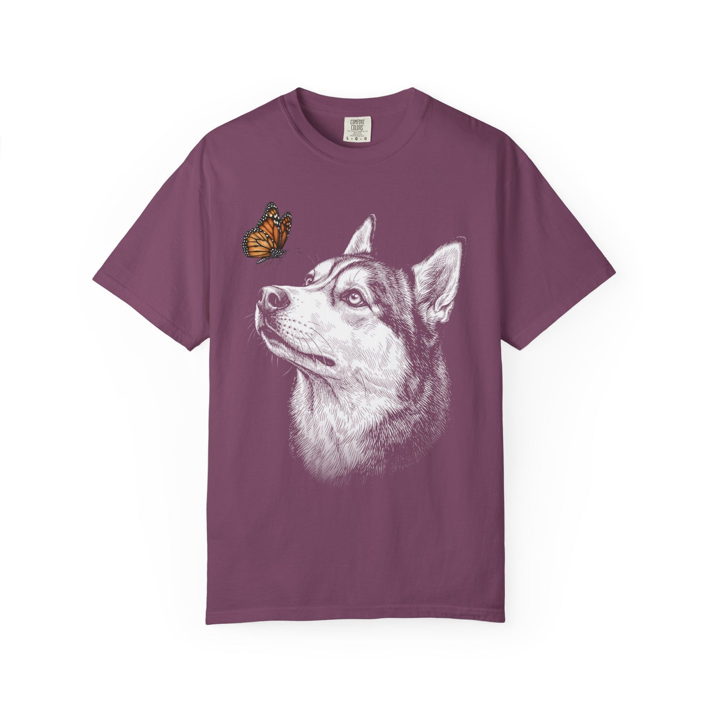 Hello Butterfly Siberian Husky T-Shirt