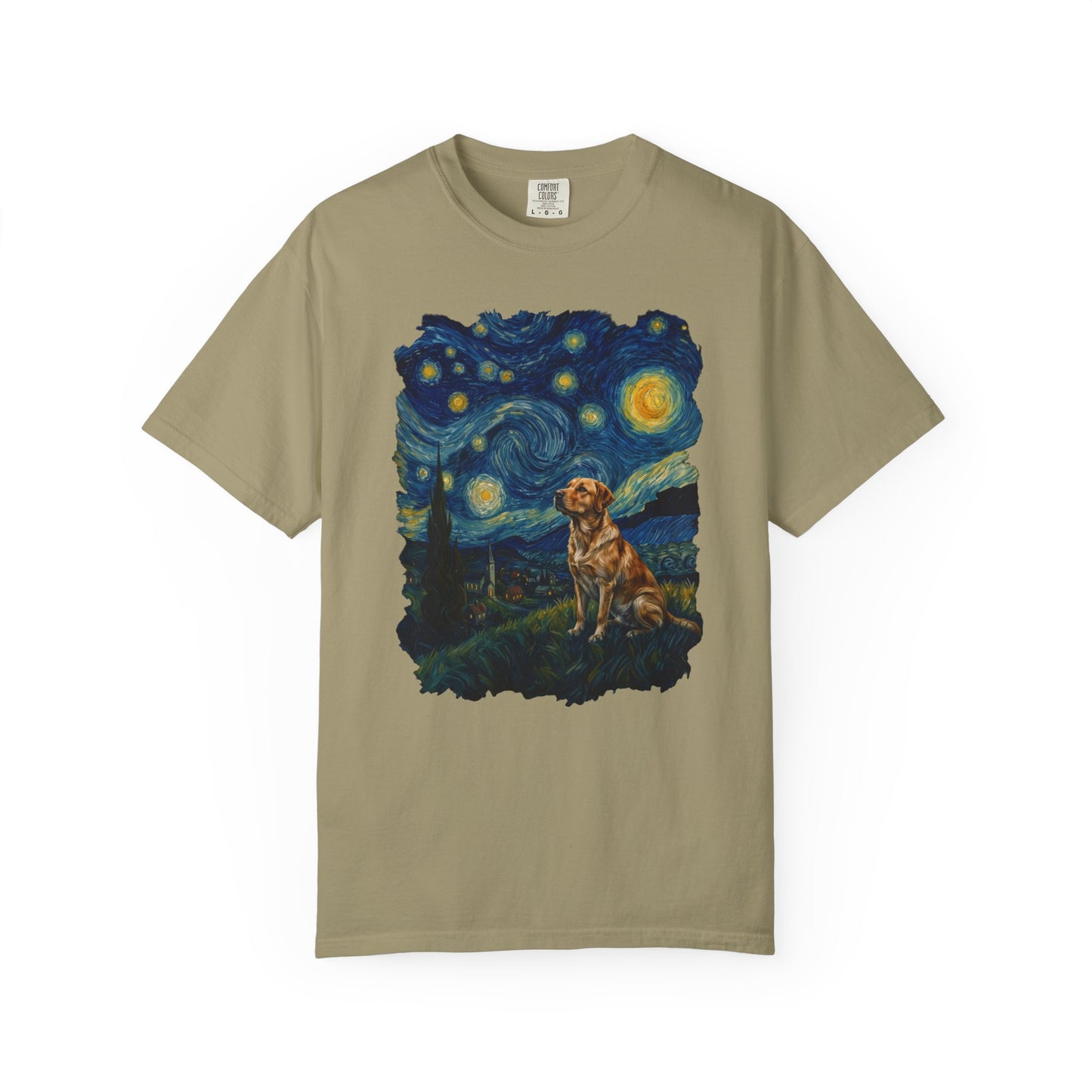 Starry Night Labrador Retriever T-Shirt in Khaki from When Dogs Fly
