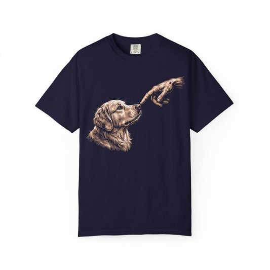 The Big Boop Golden Retriever T-Shirt in True Navy from When Dogs Fly