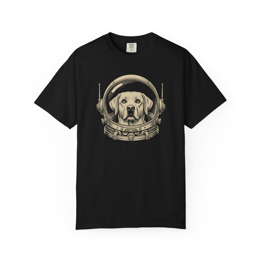 Astronaut Labrador Retriever T-Shirt in Black from When Dogs Fly