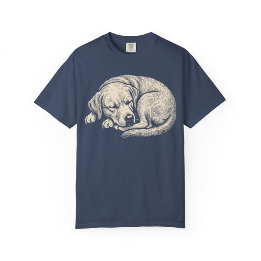 Cozy Nap Time Labrador Retriever T-Shirt in Midnight from When Dogs Fly