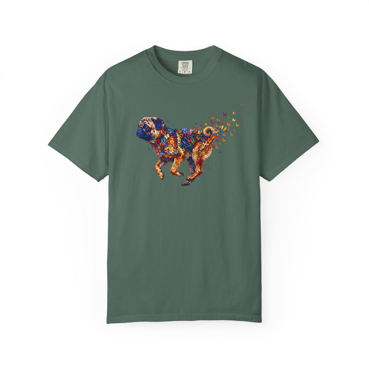Wild & Free Pug T-Shirt in Blue Spruce from When Dogs Fly
