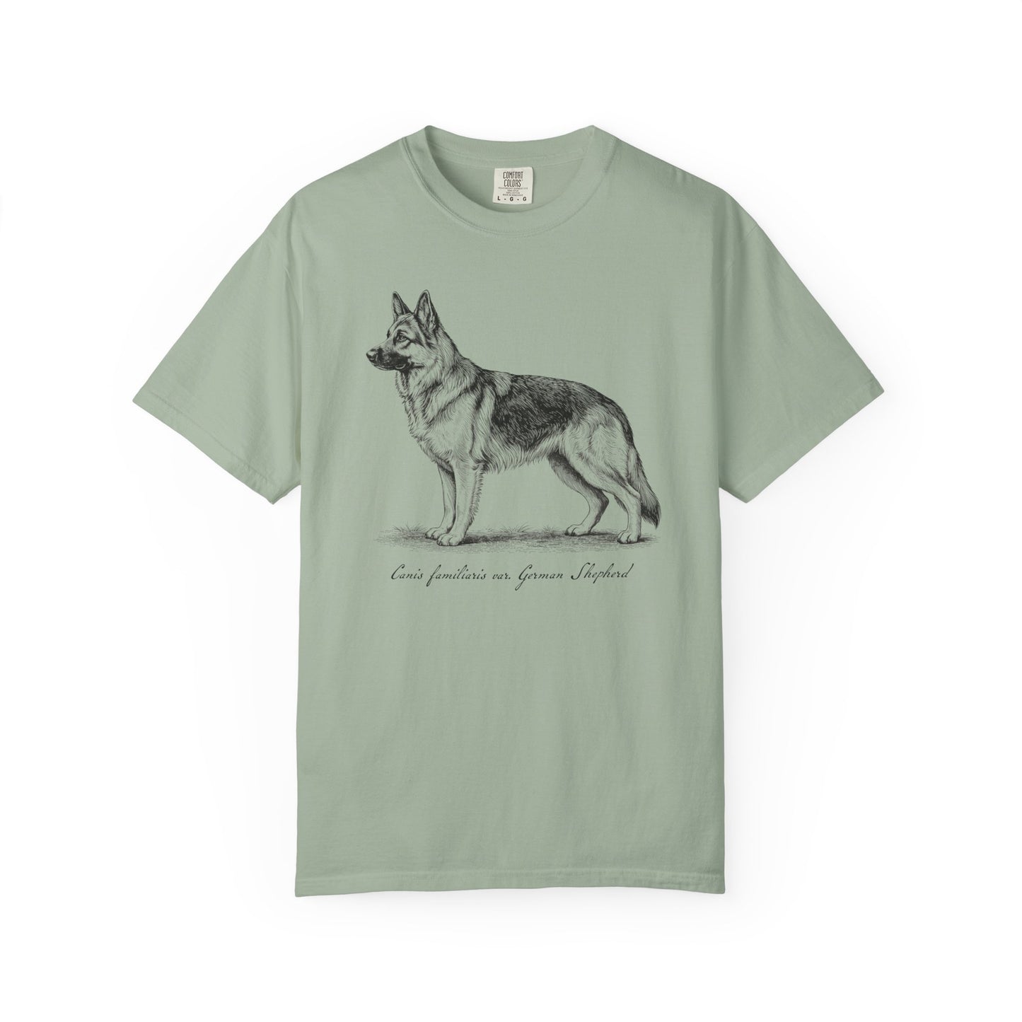 Naturalist’s Notes German Shepherd T-Shirt in Bay from When Dogs Fly