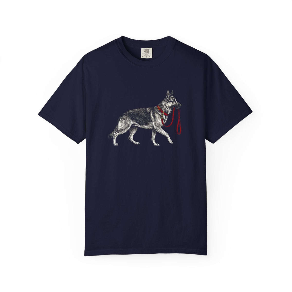 Never Walk Alone German Shepherd T-Shirt in True Navy from When Dogs Fly