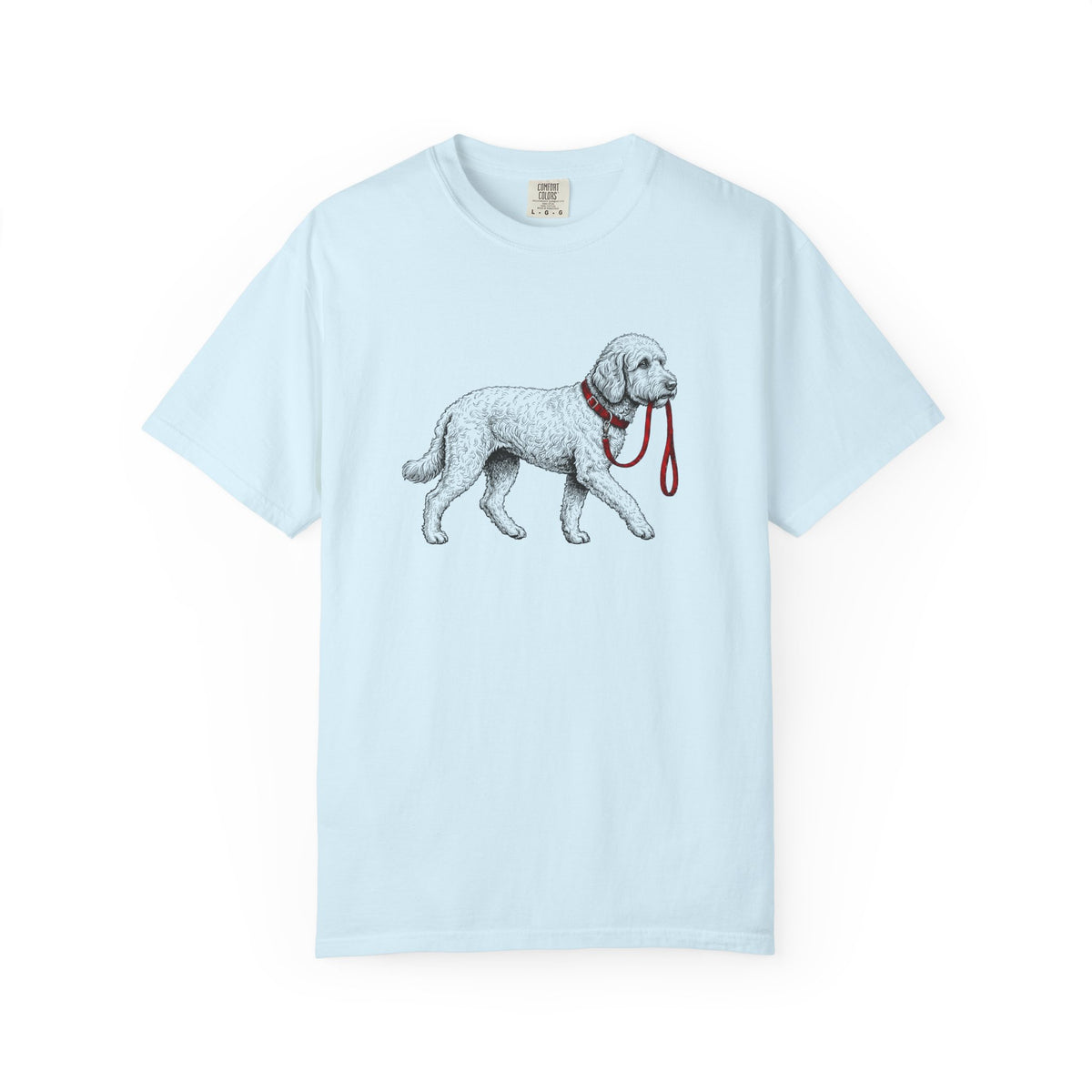 Never Walk Alone Labradoodle T-Shirt in Chambray from When Dogs Fly