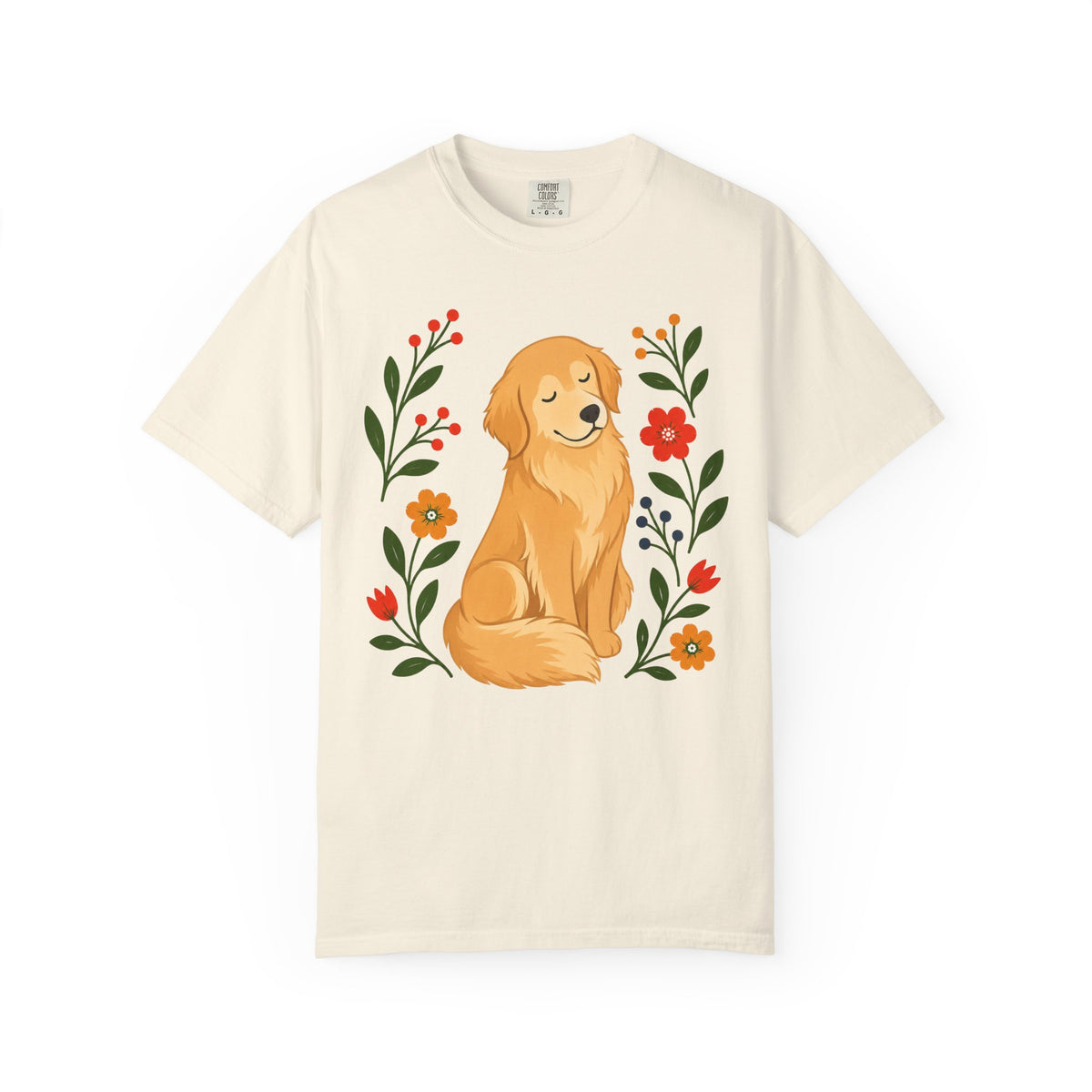 Wildflower Daydreaming Golden Retriever T-Shirt