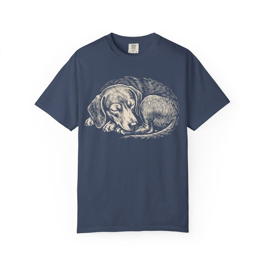 Cozy Nap Time Dachshund T-Shirt from When Dogs Fly