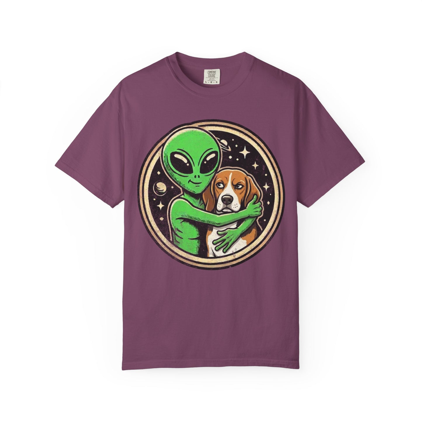 Every Alien Needs a Beagle T-Shirt in Berry from When Dogs Fly