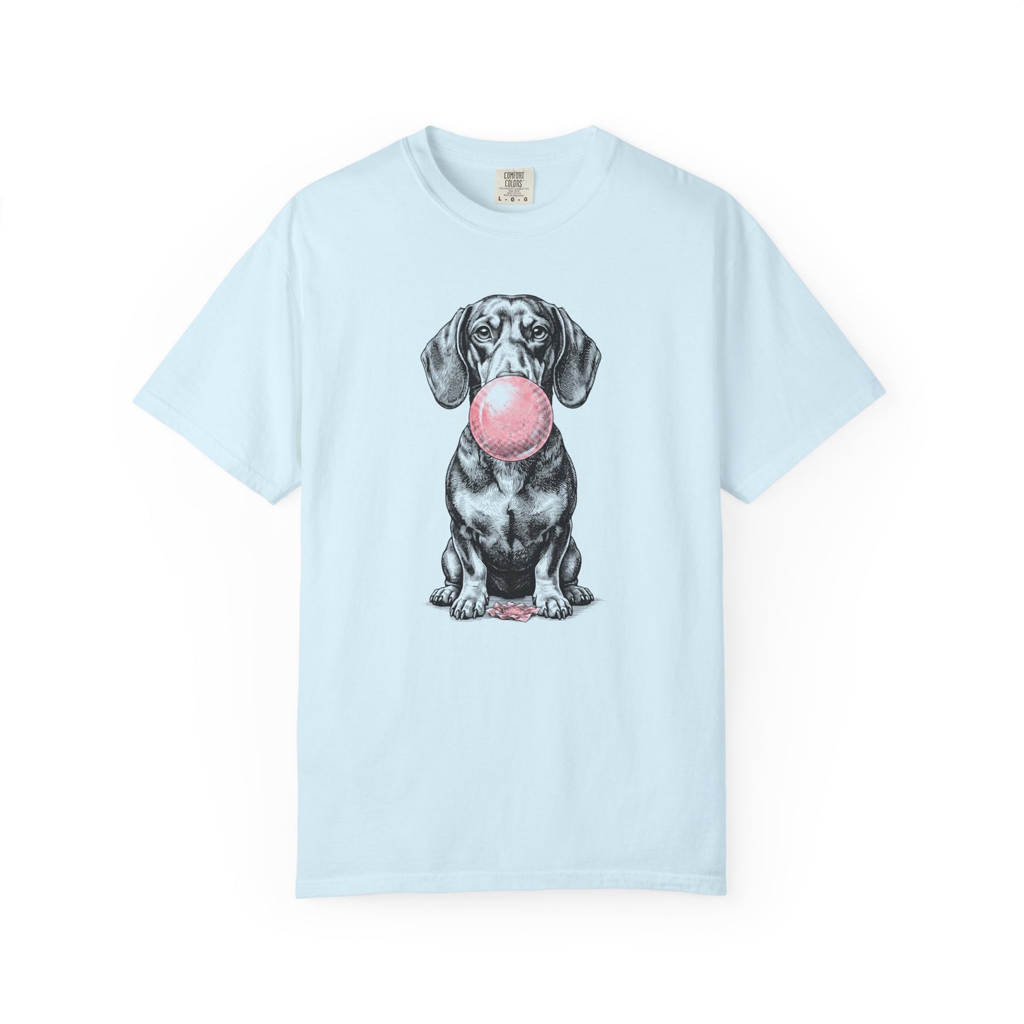 Bubblegum Dachshund T-Shirt in Chambray from When Dogs Fly