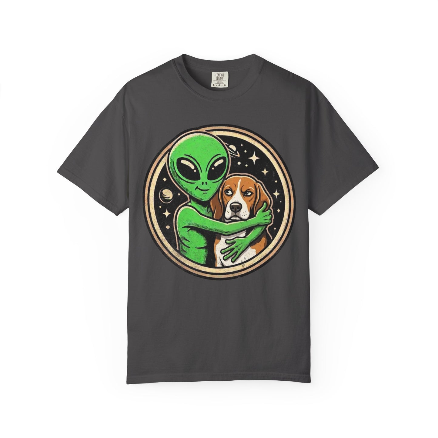 Every Alien Needs a Beagle T-Shirt in Graphite from When Dogs Fly
