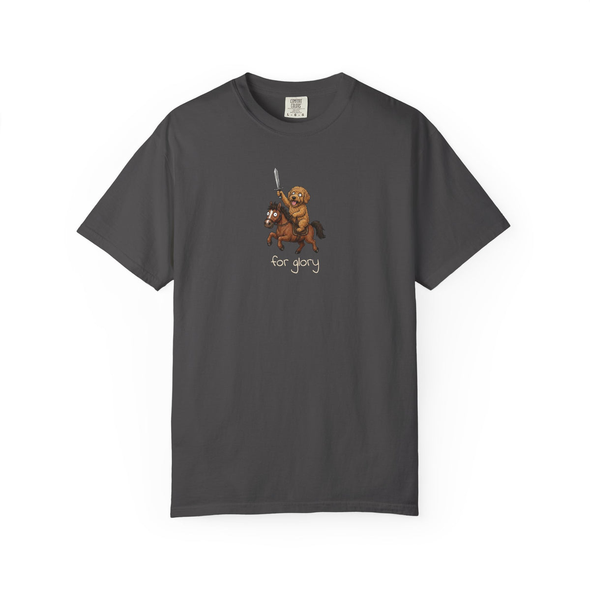 For Glory Labradoodle T-Shirt in Graphite from When Dogs Fly