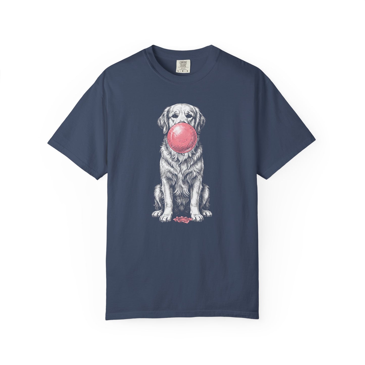 Bubblegum Golden Retriever T-Shirt in Midnight from When Dogs Fly