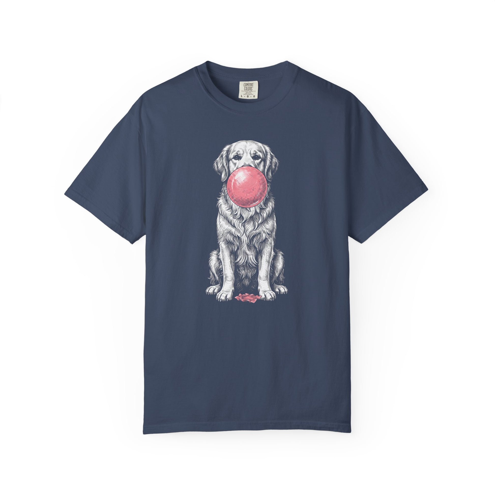 Bubblegum Golden Retriever T-Shirt in Midnight from When Dogs Fly