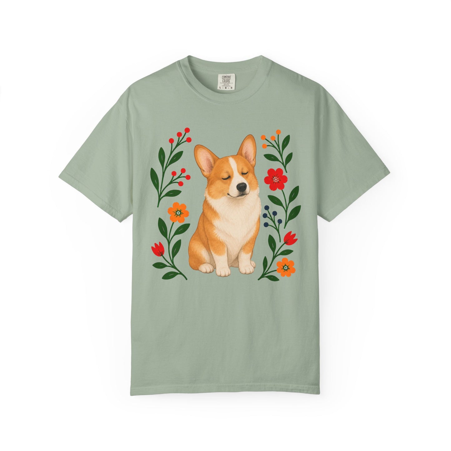 Wildflower Daydreaming Corgi T-Shirt
