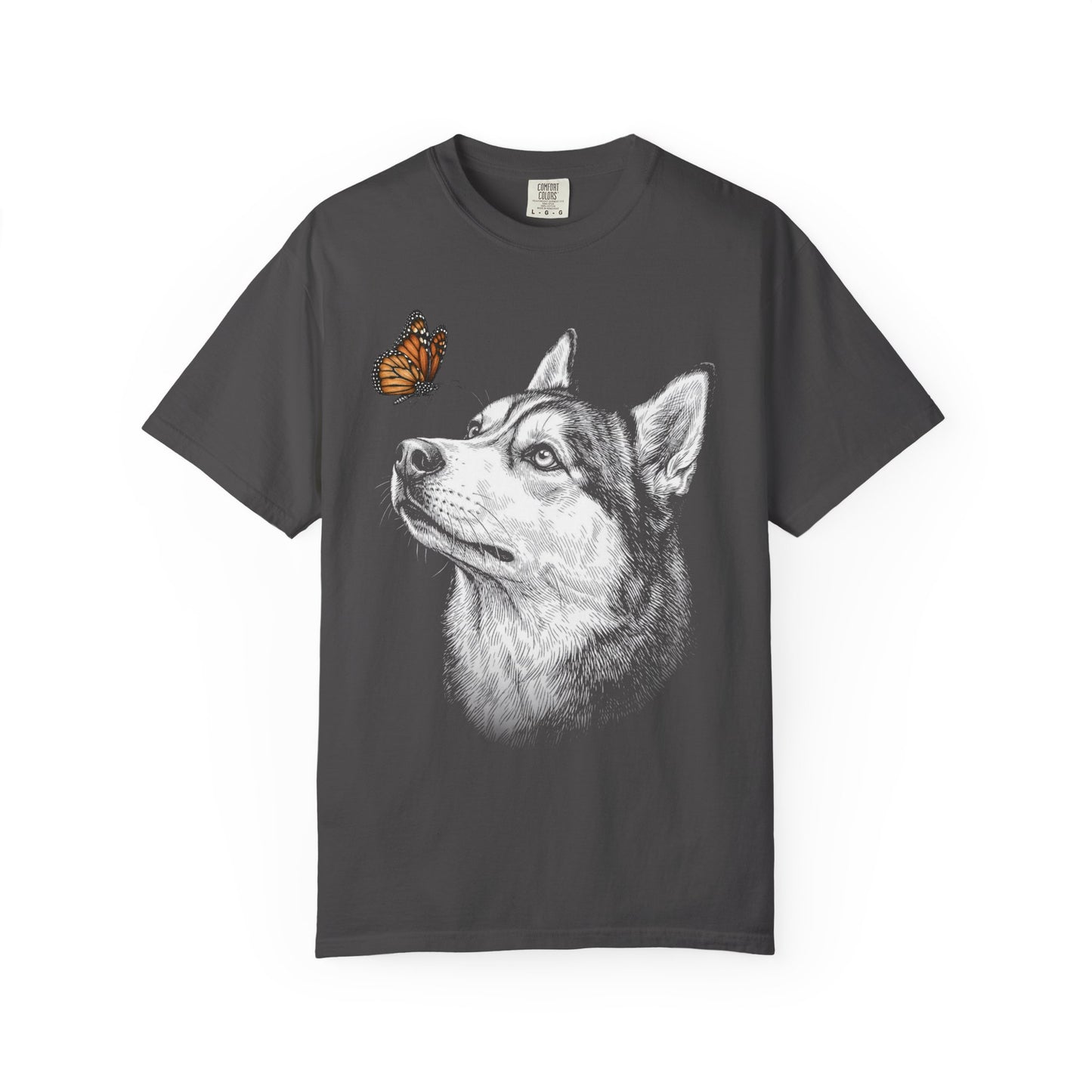 Hello Butterfly Siberian Husky T-Shirt
