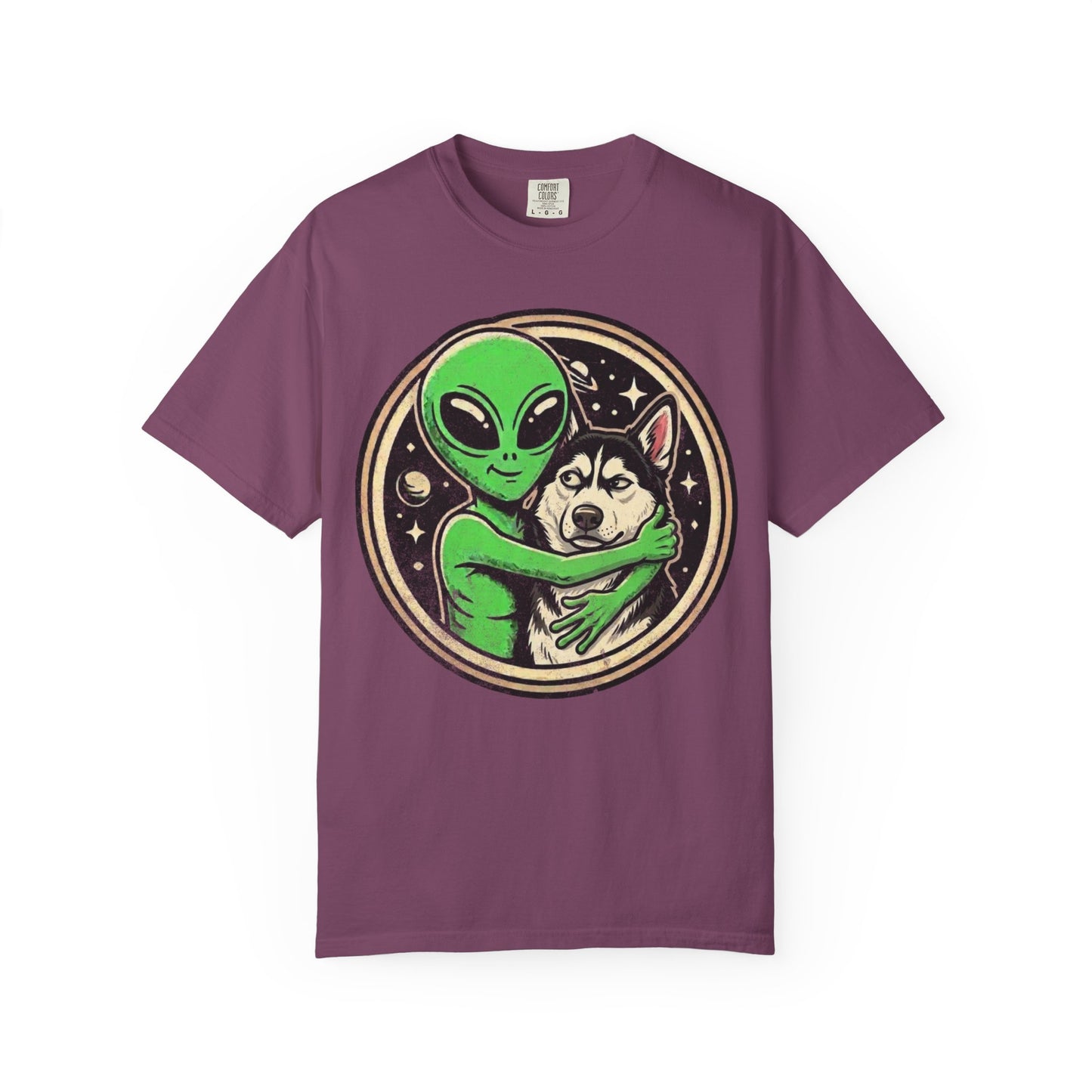Every Alien Needs a Siberian Husky T-Shirt in Berry from When Dogs Fly