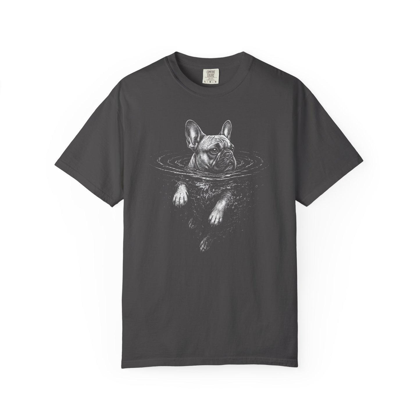 French Bulldog Dog Paddle T-Shirt in Graphite from When Dogs Fly