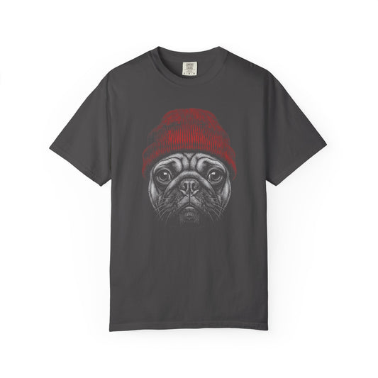 Red Beanie Pug T-Shirt