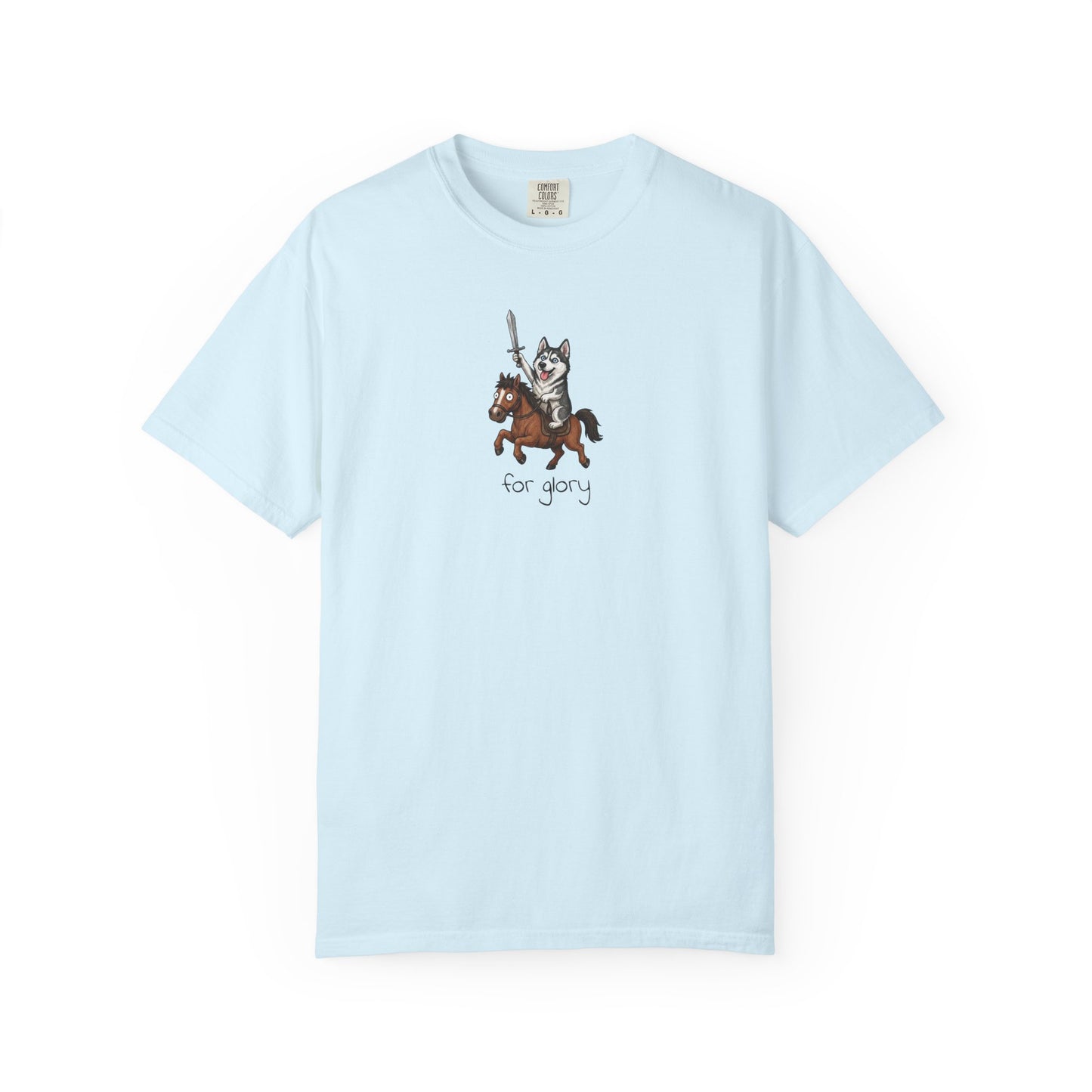 For Glory Siberian Husky T-Shirt in Chambray from When Dogs Fly