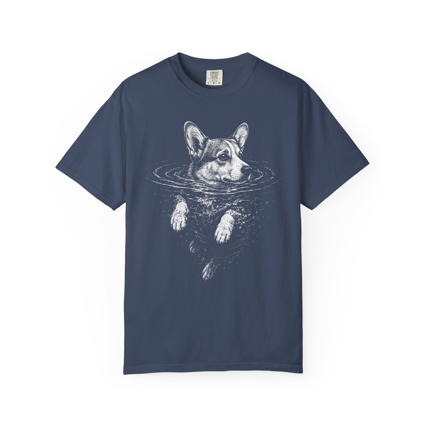 Corgi Dog Paddle T-Shirt in Midnight from When Dogs Fly