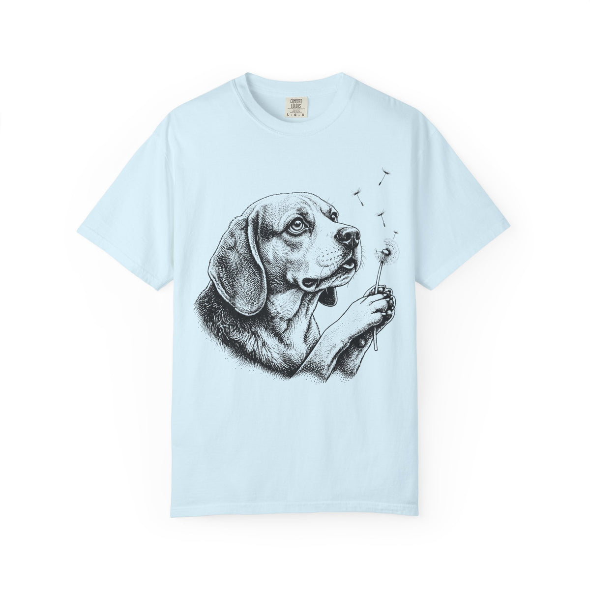 Beagle Dandelion Seeds T-Shirt in Chambray from When Dogs Fly
