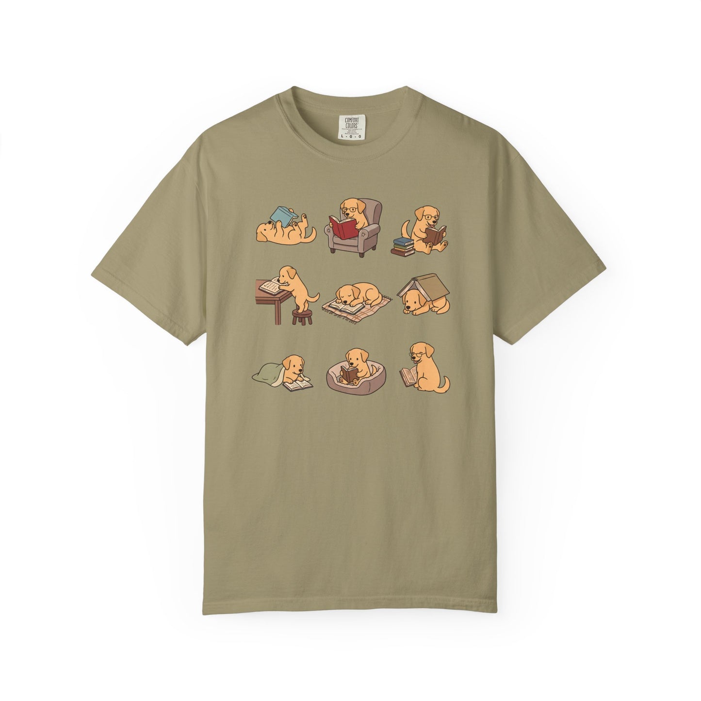 Labrador Retriever Book Club T-Shirt in Khaki from When Dogs Fly