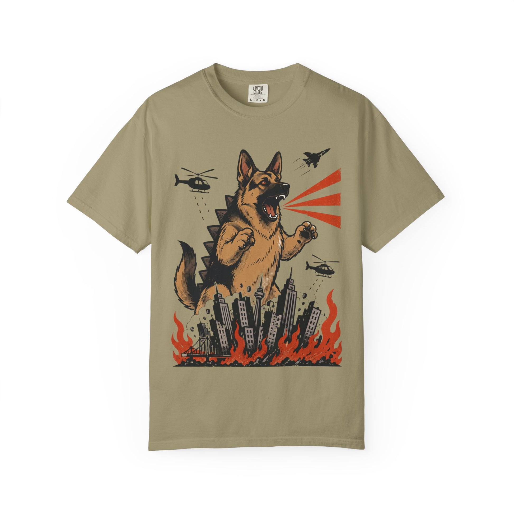 Unleashed German Shepherd T-Shirt in Khaki from When Dogs Fly