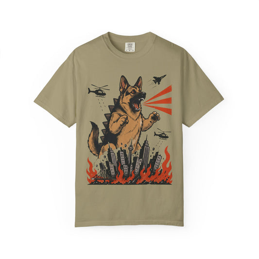 Unleashed German Shepherd T-Shirt in Khaki from When Dogs Fly