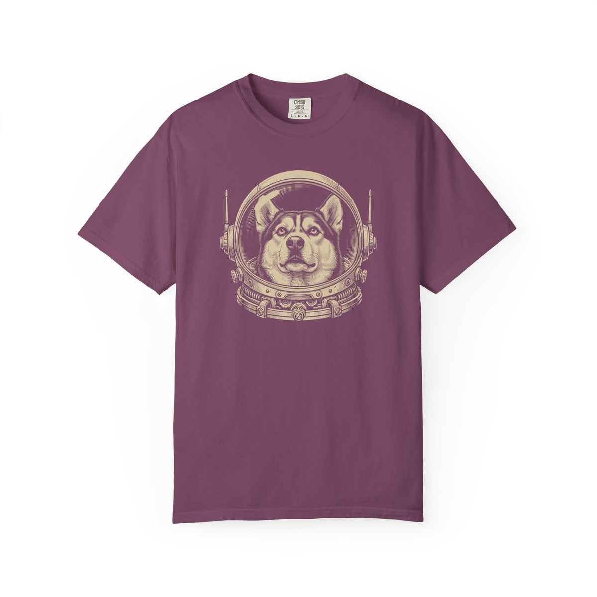 Astronaut Siberian Husky T-Shirt in Berry from When Dogs Fly