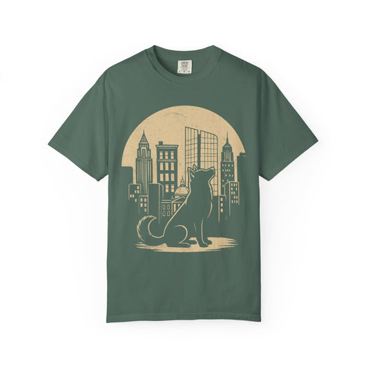 Big City Siberian Husky T-Shirt in Blue Spruce from When Dogs Fly