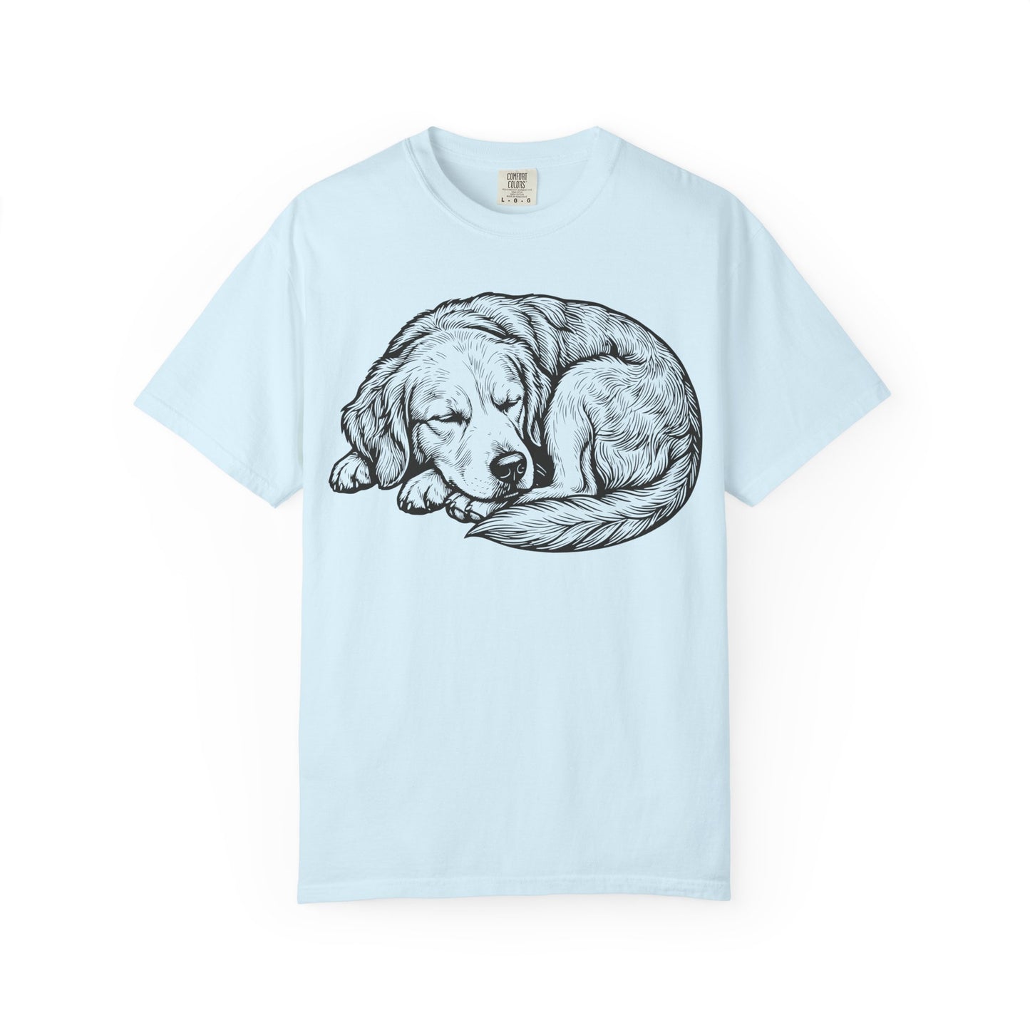Cozy Nap Time Golden Retriever T-Shirt in Chambray from When Dogs Fly