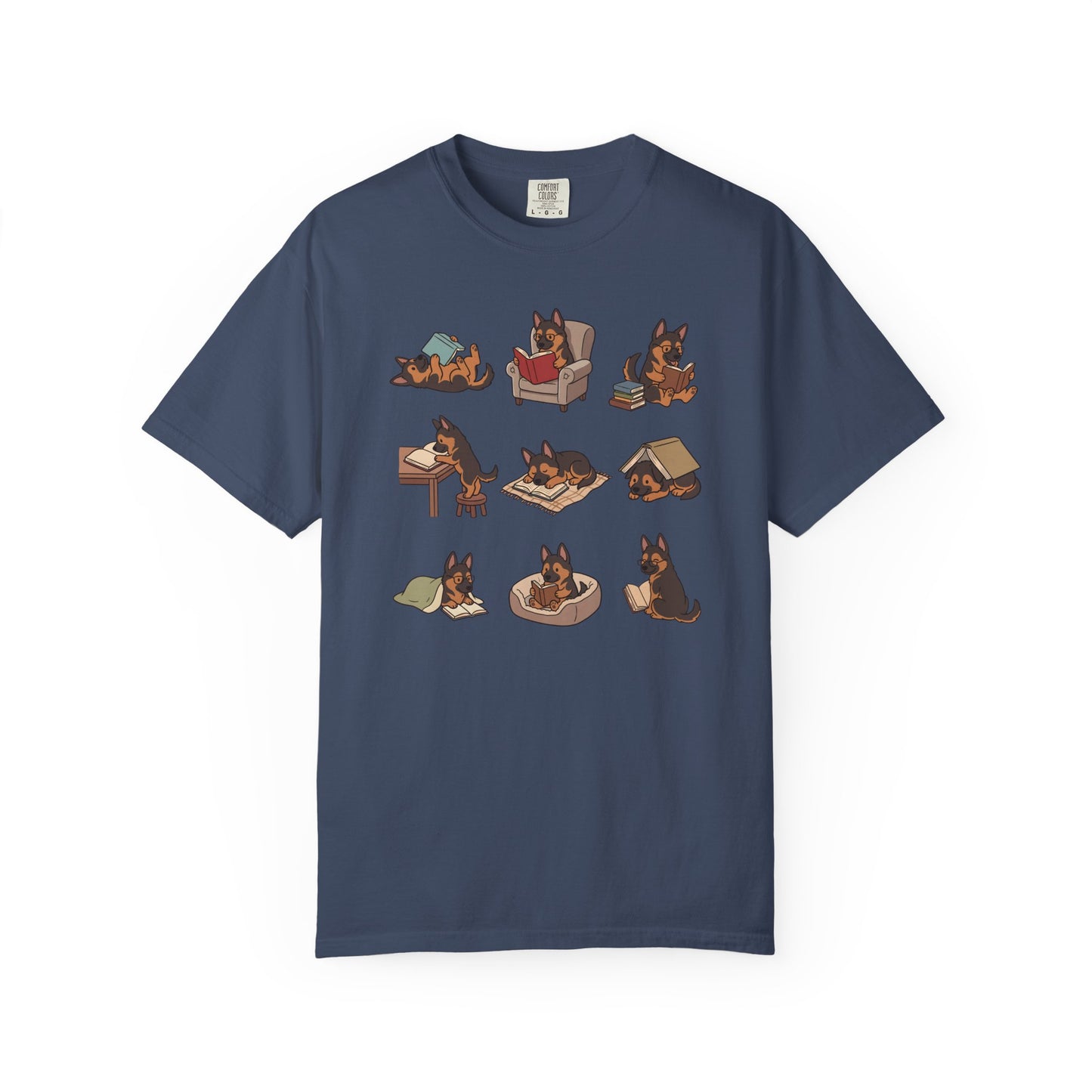 German Shepherd Book Club T-Shirt in Midnight from When Dogs Fly