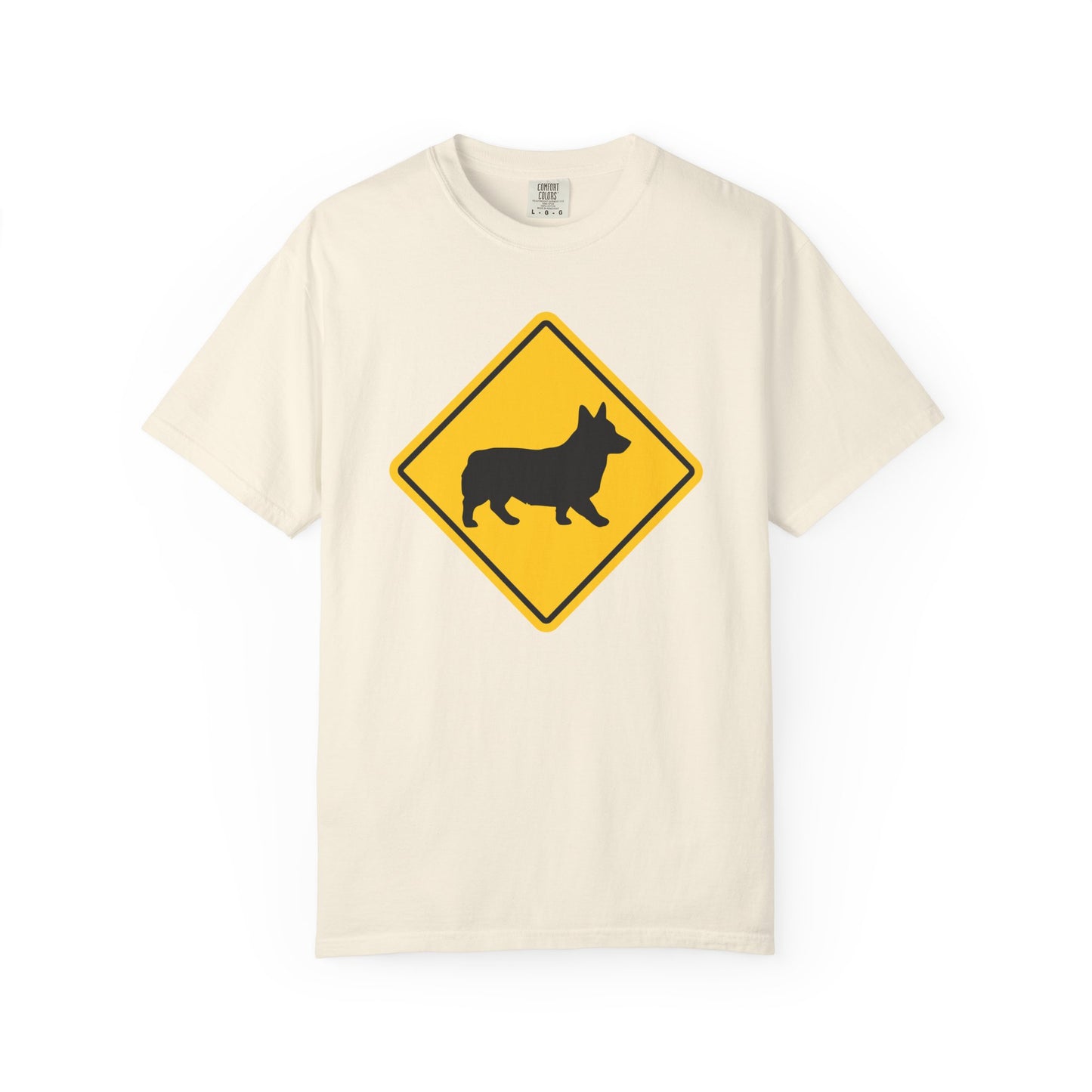 Corgi Dog Crossing T-Shirt in Ivory from When Dogs Fly