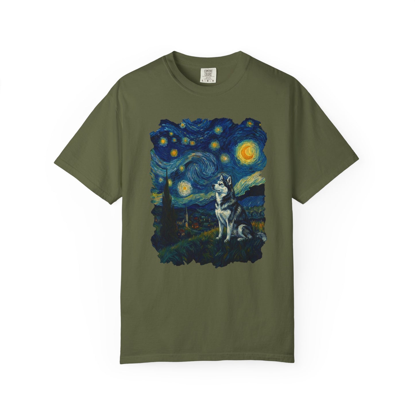 Starry Night Siberian Husky T-Shirt