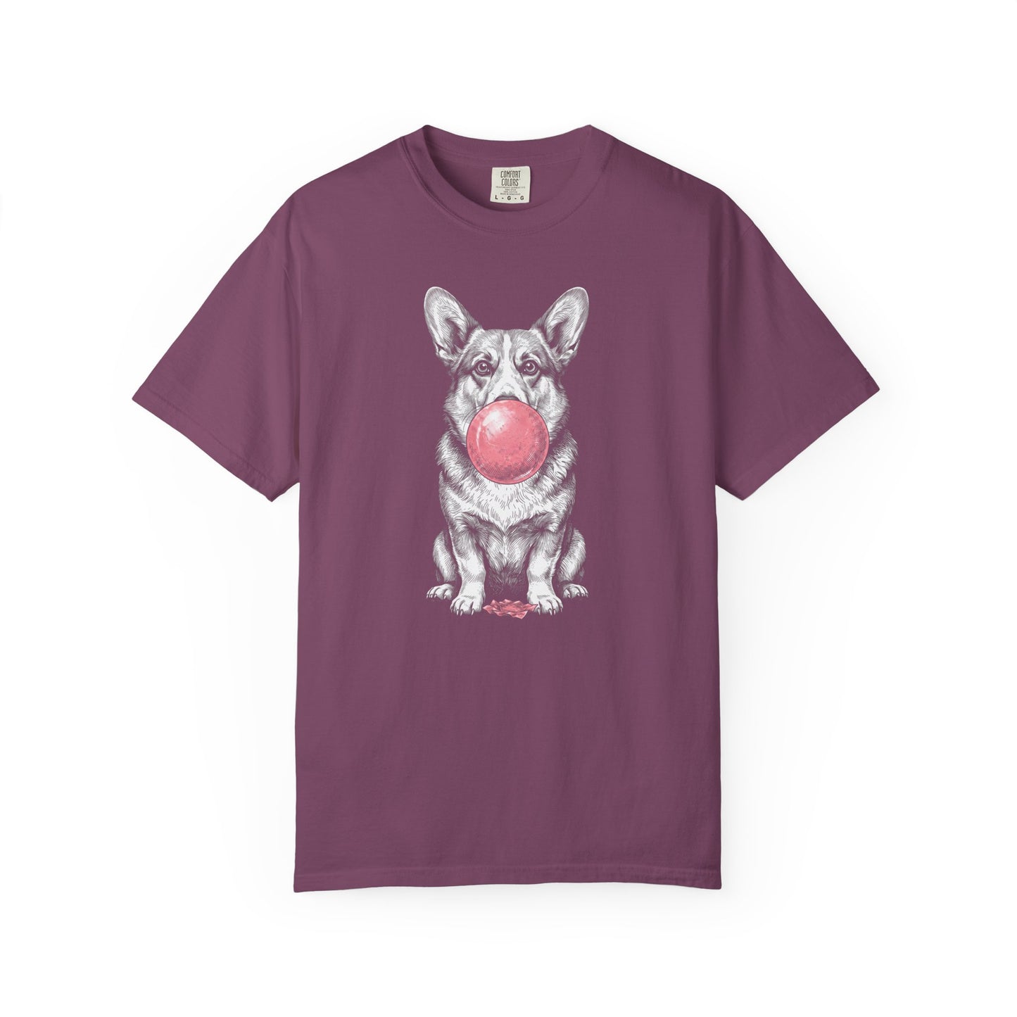 Bubblegum Corgi T-Shirt in Berry from When Dogs Fly